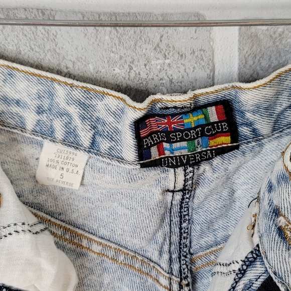 Paris Sport Club Vintage Acid Washed Cut Off Jean Shorts 80's Women's Size 5 - Picture 6 of 14